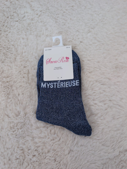 Chaussettes brillantes MYSTERIEUSE bleu roi