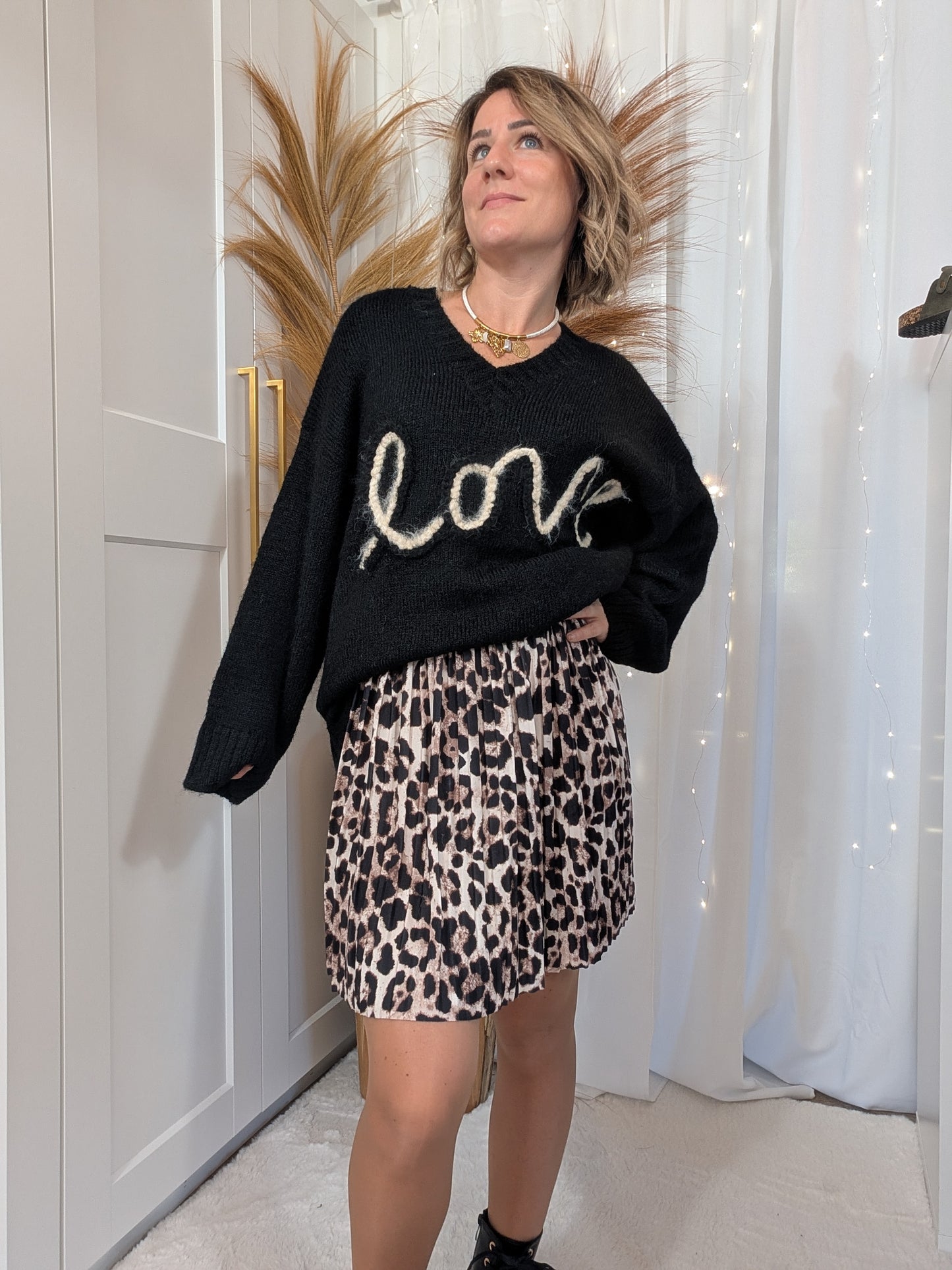 Jupe Léopard plissée