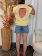 Tee shirt épaulette Love jaune