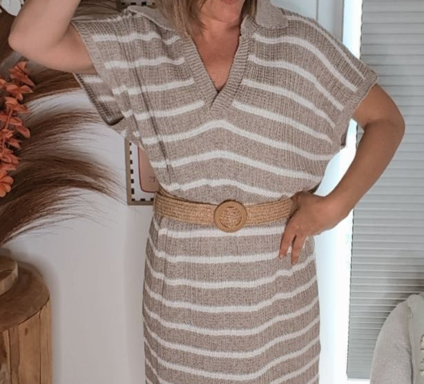 Ceinture beige élastique