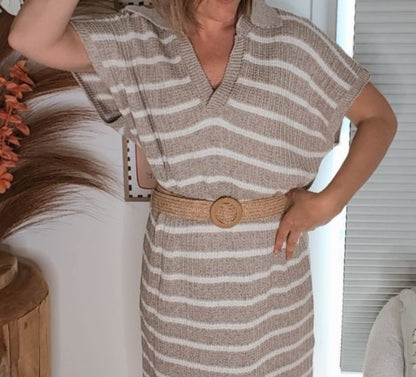 Ceinture beige élastique