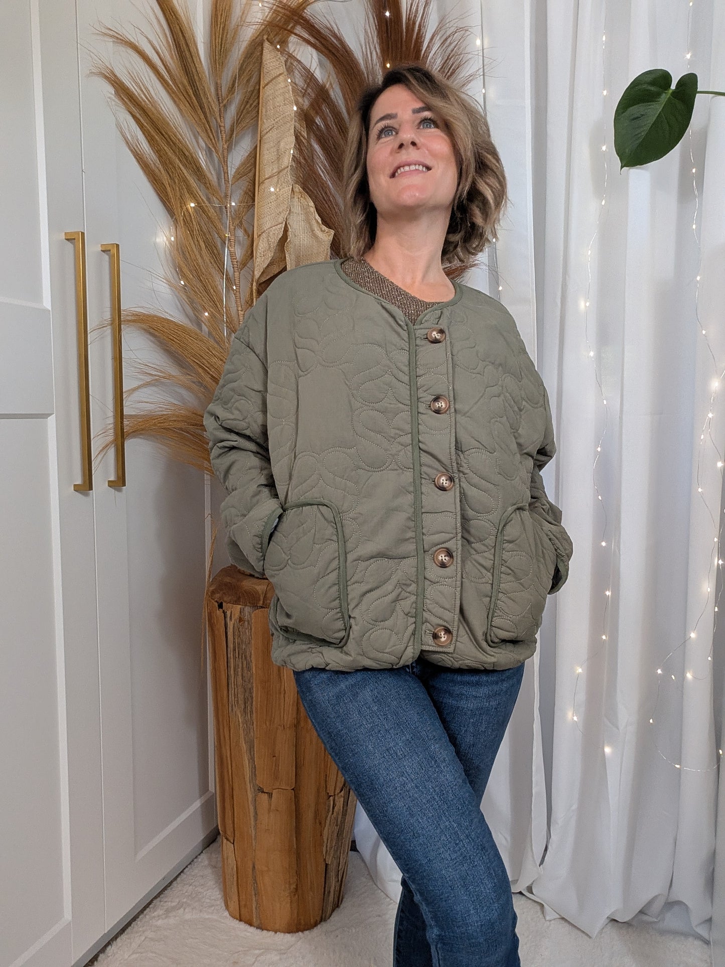 Blouson matelassé kaki