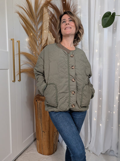 Blouson matelassé kaki