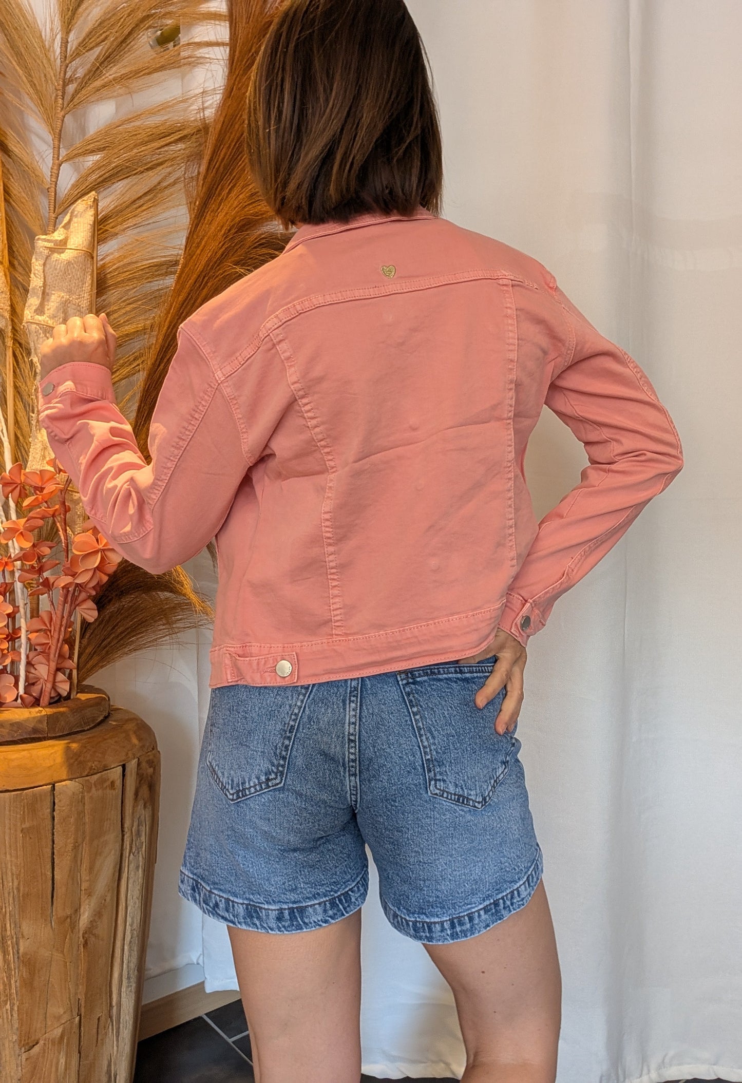 Veste jean rose