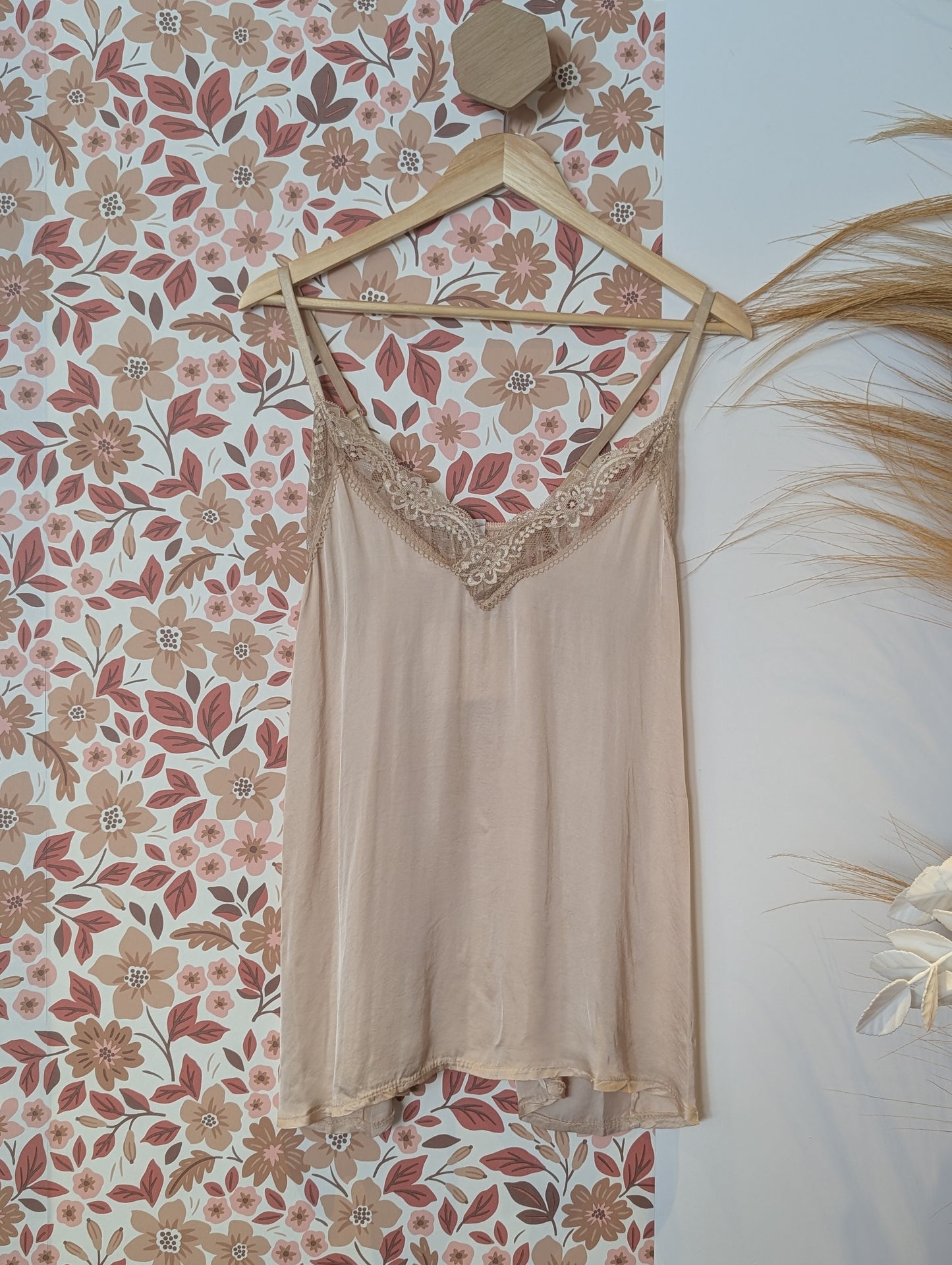 Top dentelle beige GRANDE TAILLE