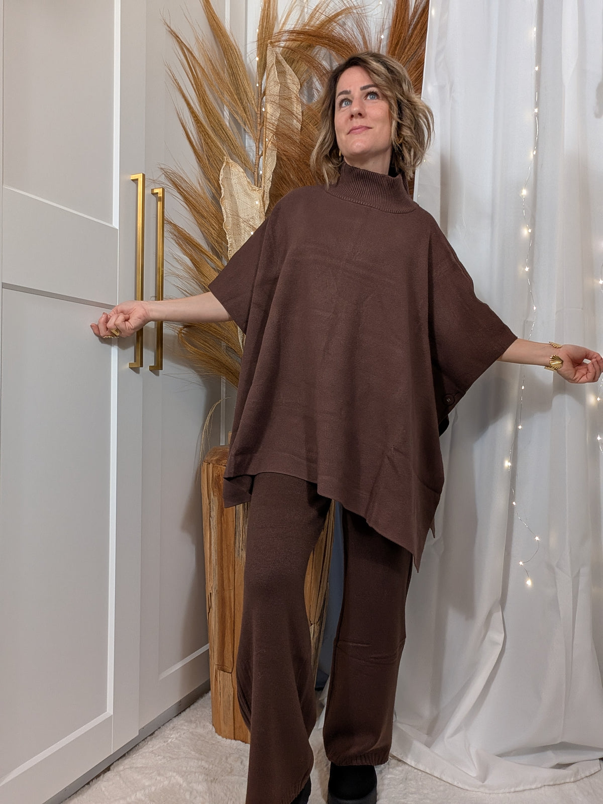 Pull poncho en maille