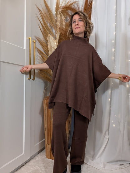 Pull poncho en maille