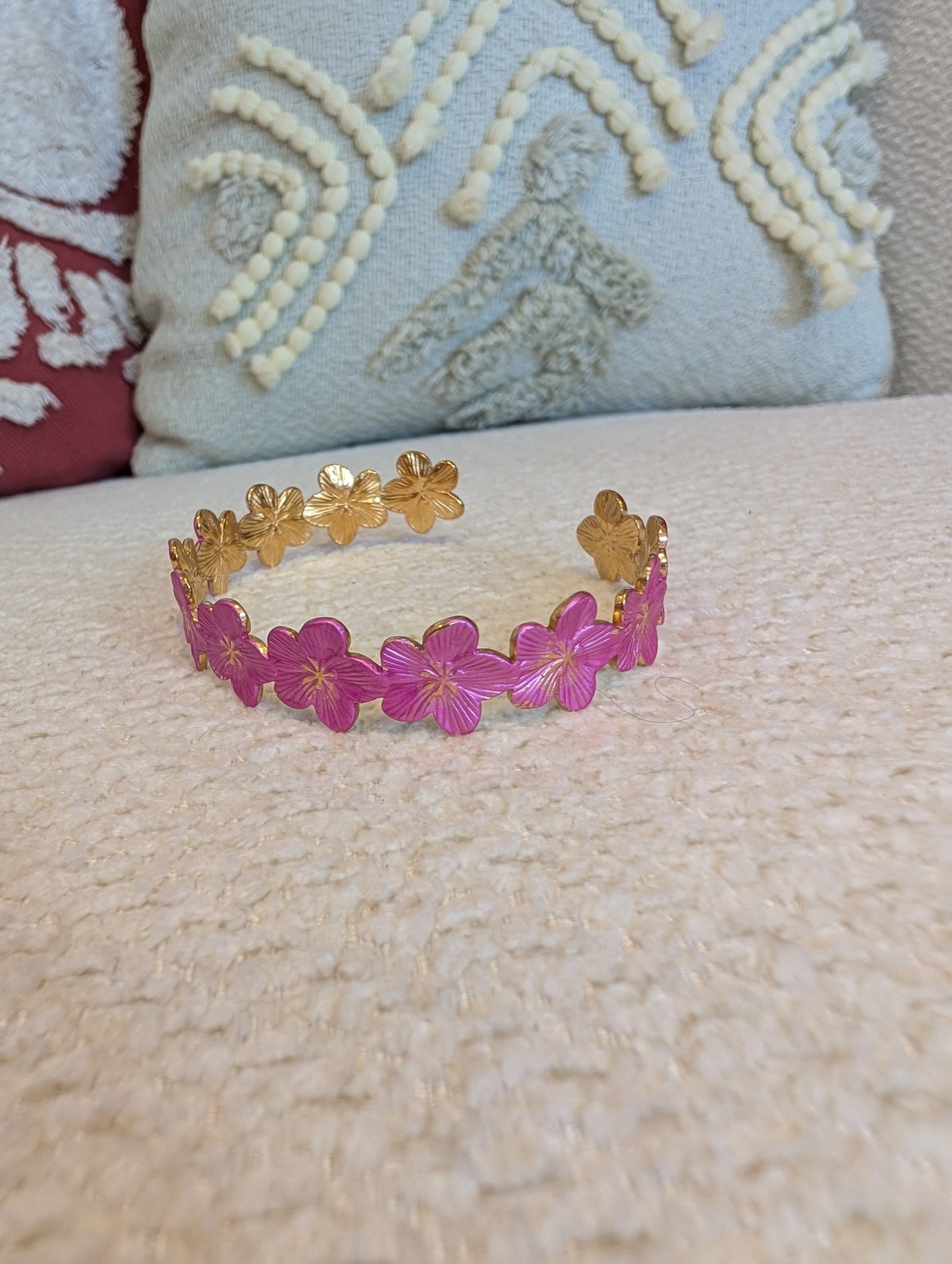 Bracelet fleur rose Romantique