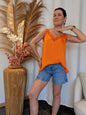 Top dentelle orange GRANDE TAILLE