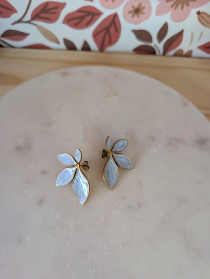 Boucles d'oreilles Feuilles bleu
