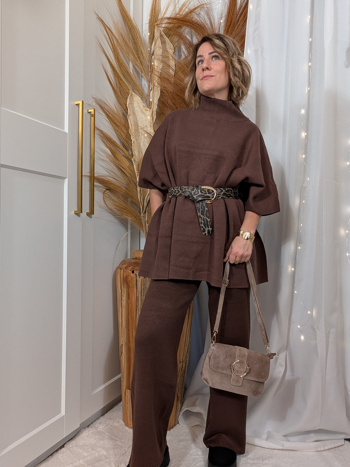 Pull poncho en maille