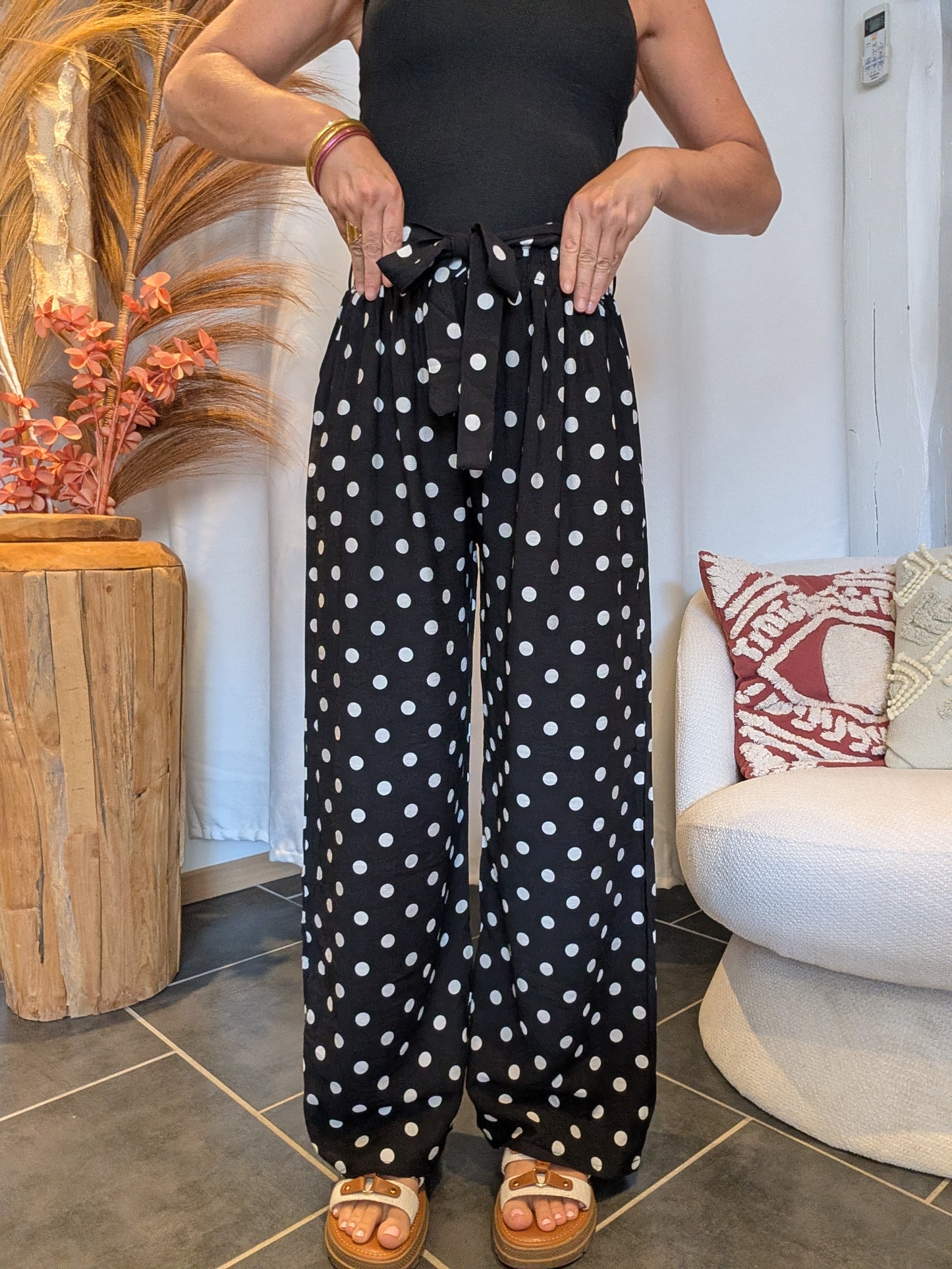 Pantalon à pois Eloïse noir
