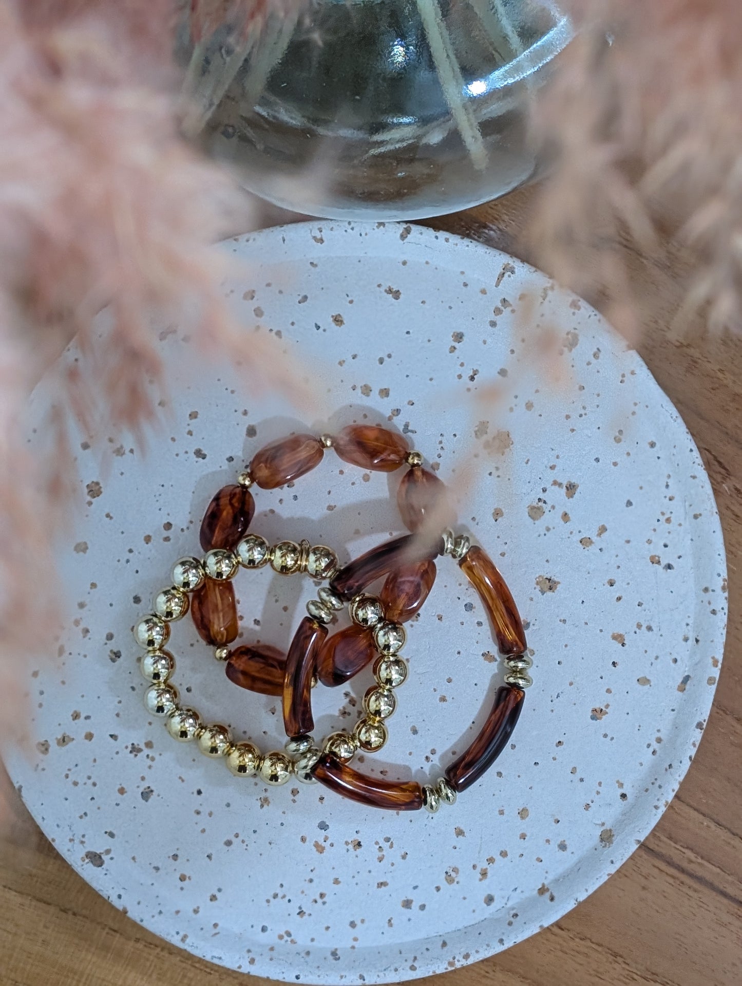 Bracelet trio Nina brun foncé