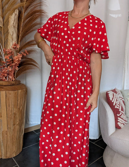 Robe à pois Rosa rouge