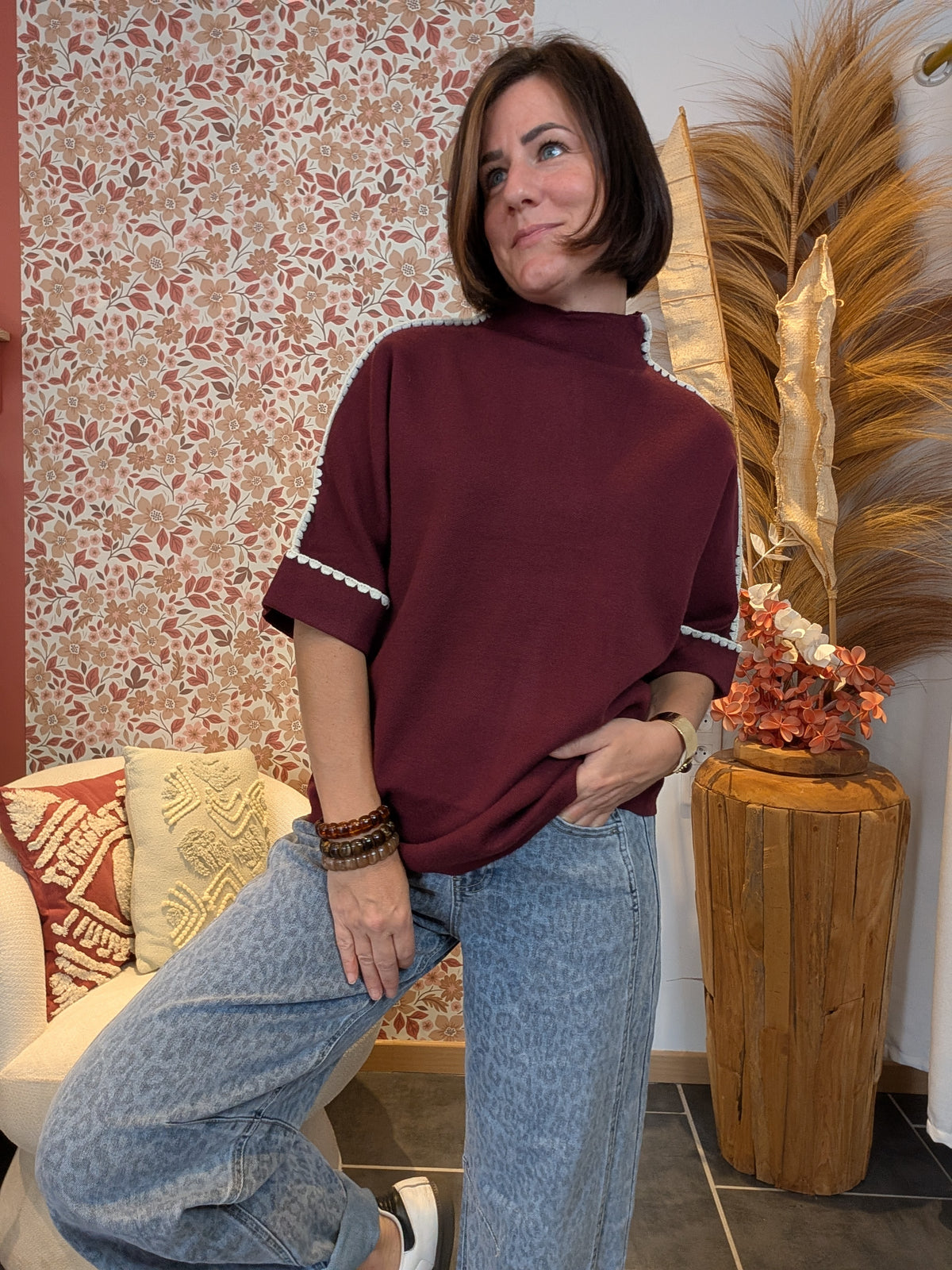 Pull Zoé bordeaux