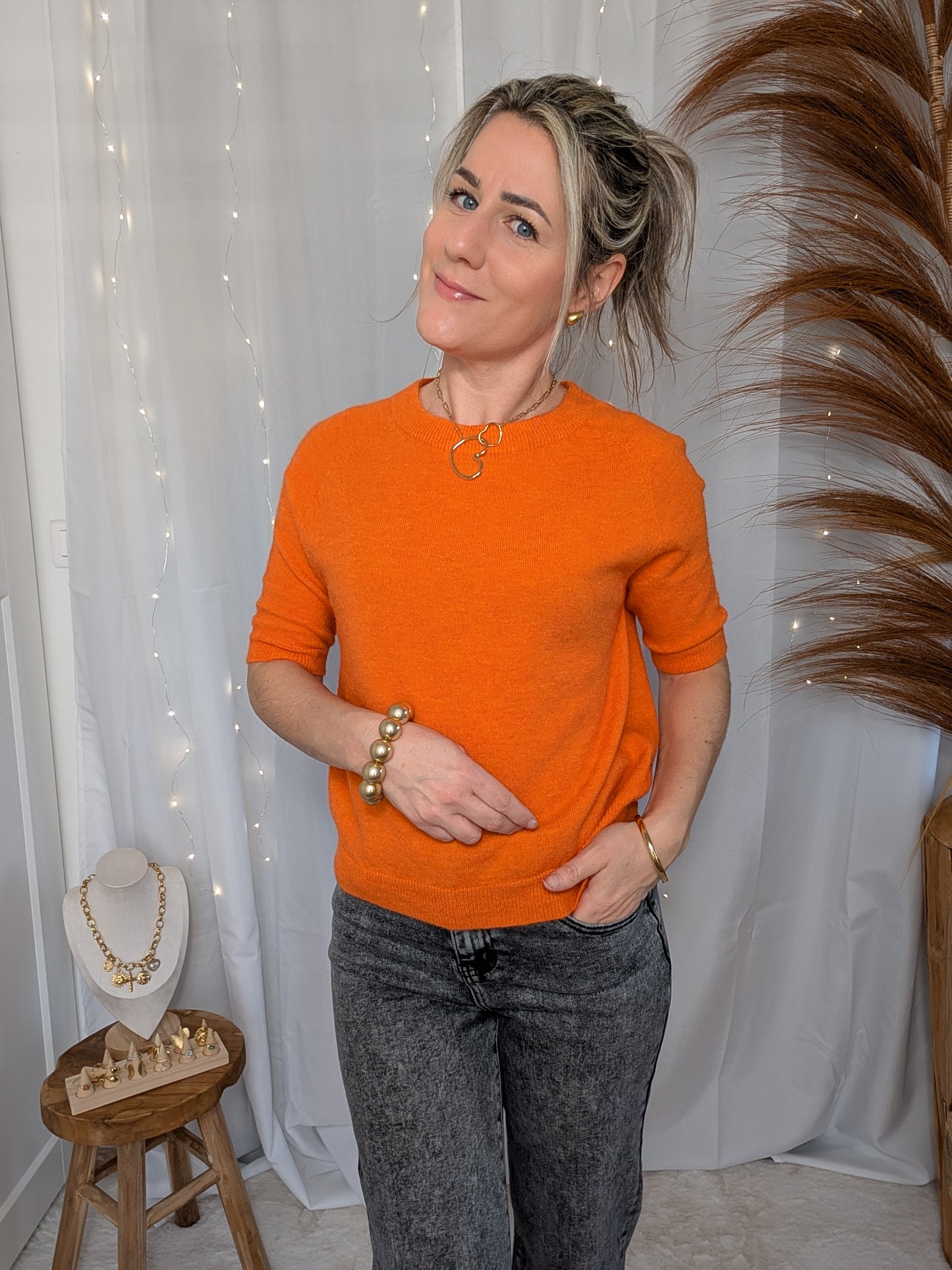 Pull manche courte - Sofia (orange)