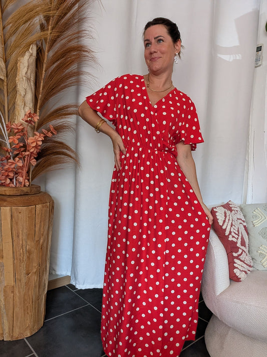 Robe à pois Rosa rouge