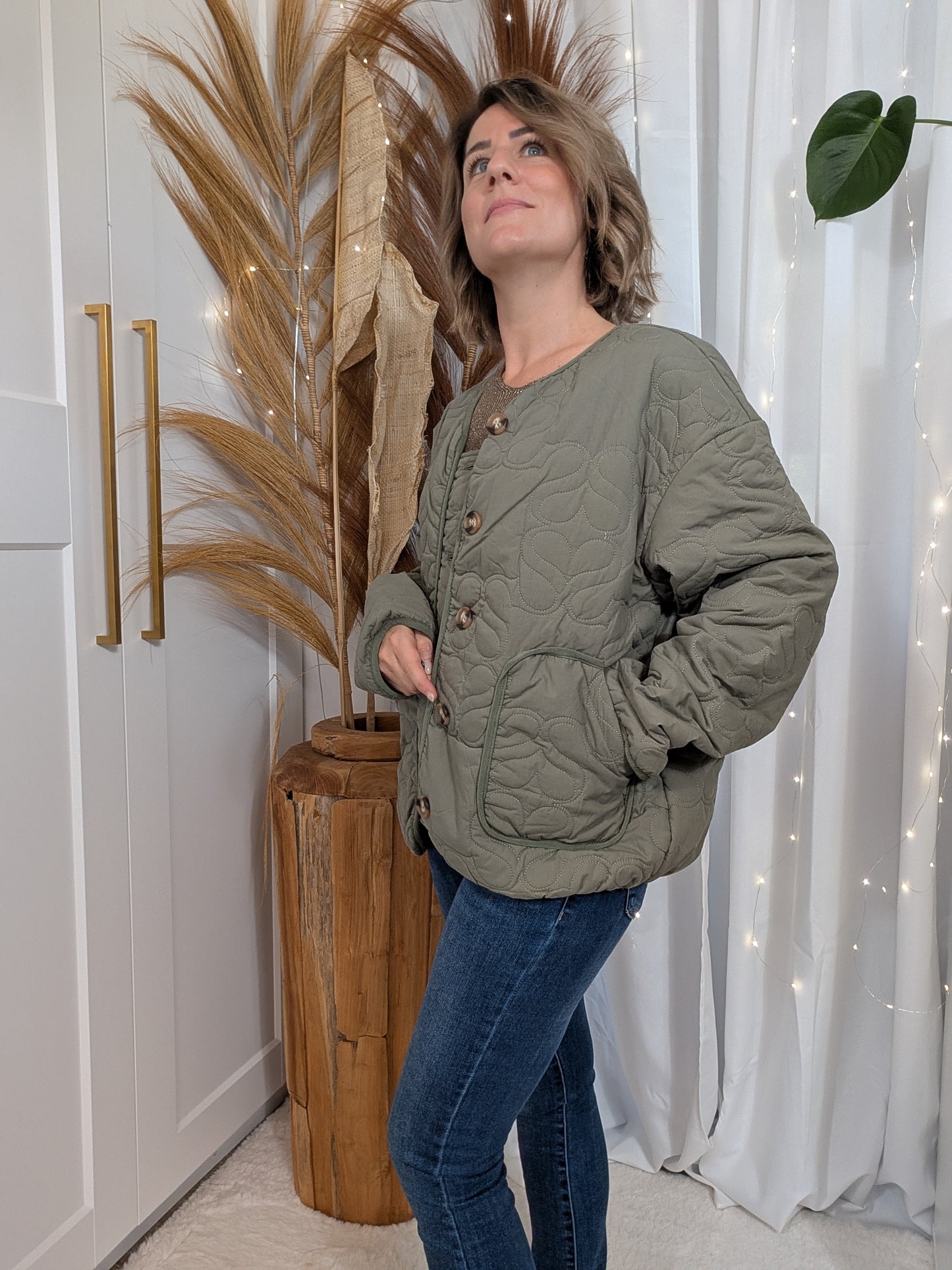 Blouson matelassé kaki