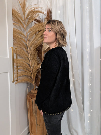 Gilet noir boutons dorés