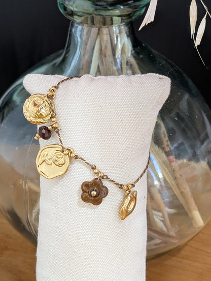 Bracelet Pampille brun foncé