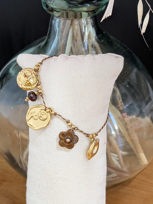 Bracelet Pampille brun foncé