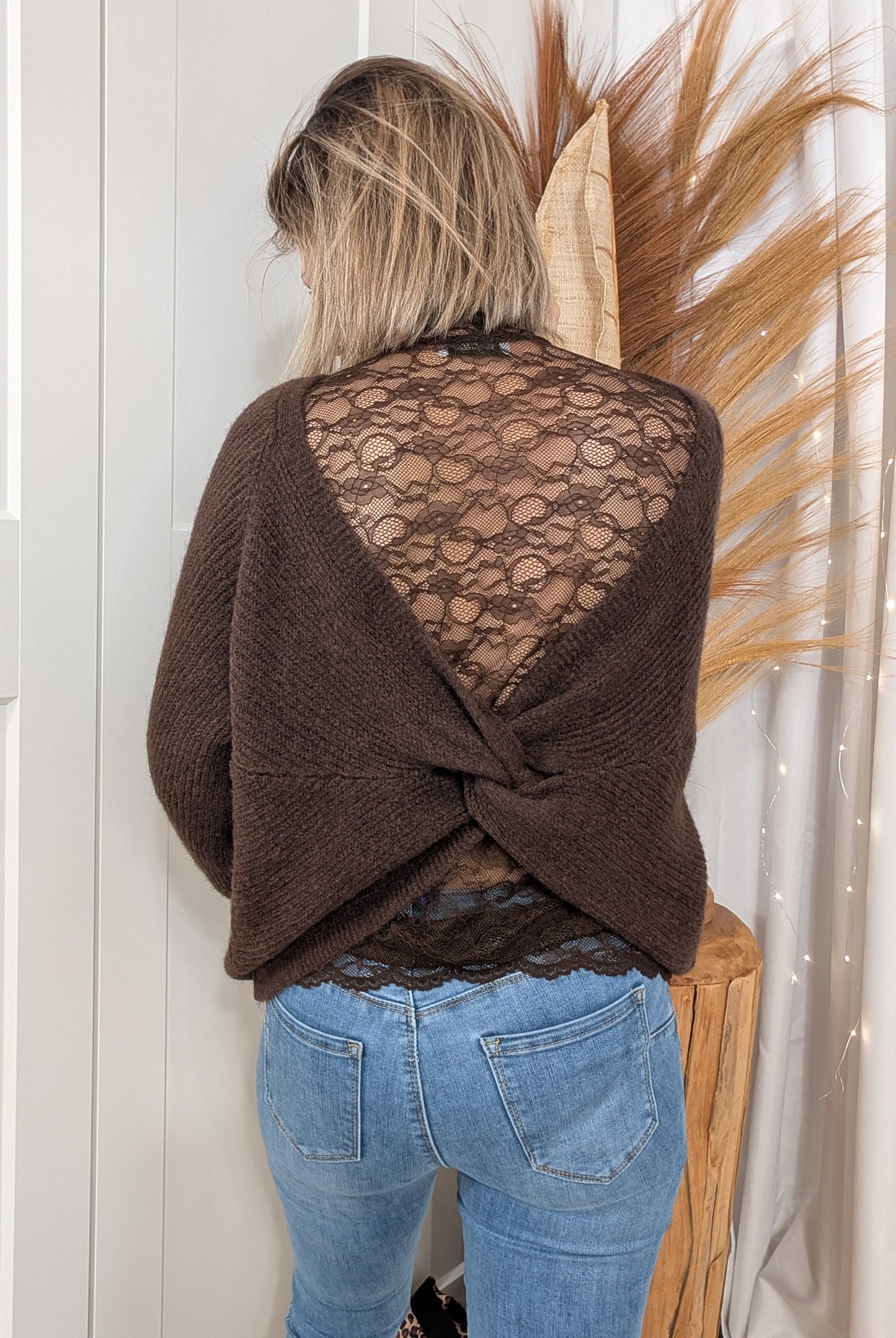 Sous pull dentelle chocolat