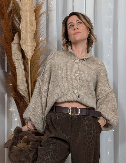 Gilet oversize douillet crême