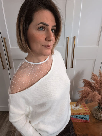 Pull Laurie - Décolleté dentelle ultra féminin