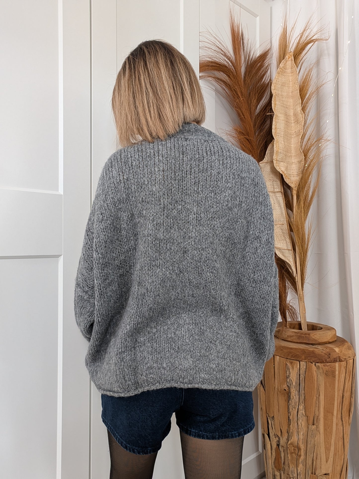 Gilet oversize douillet gris