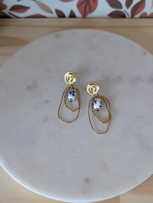 Boucles d'oreilles Spirale Azur