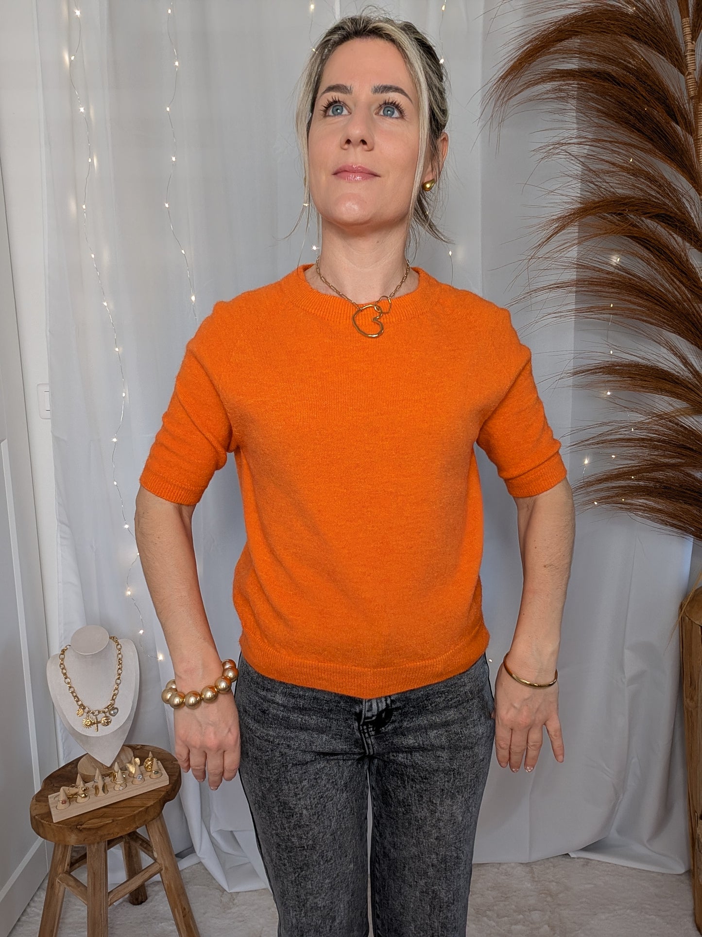 Pull manche courte - Sofia (orange)