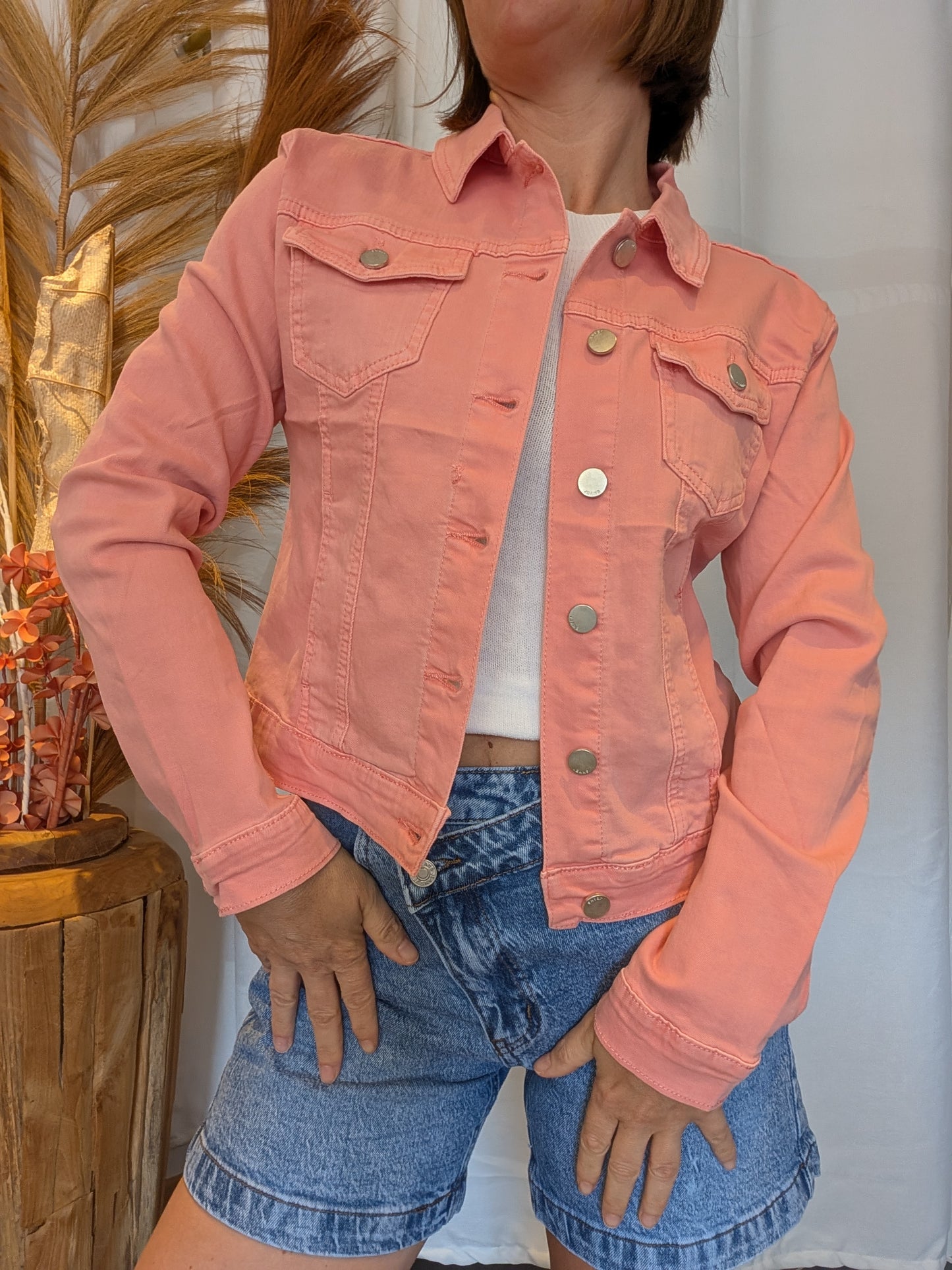 Veste jean rose