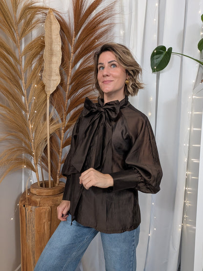 Chemise blouse col  avec neoud