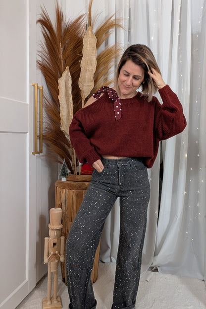 Jean large à strass