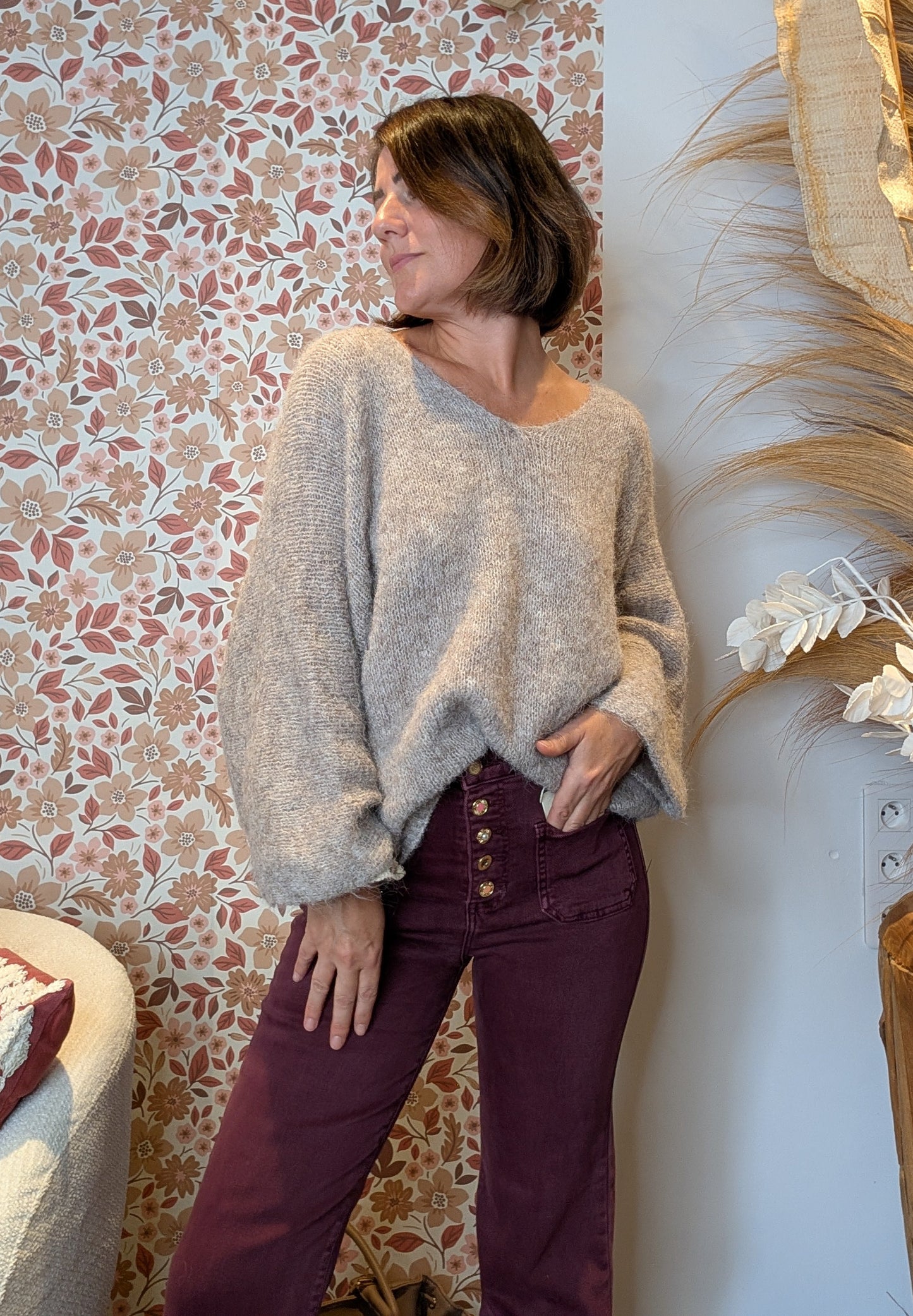 Pull Mégane taupe
