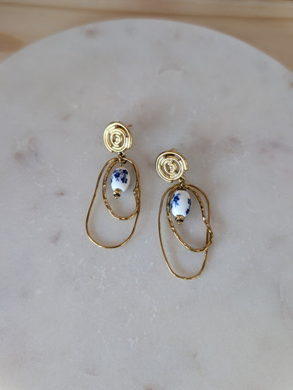 Boucles d'oreilles Spirale Azur
