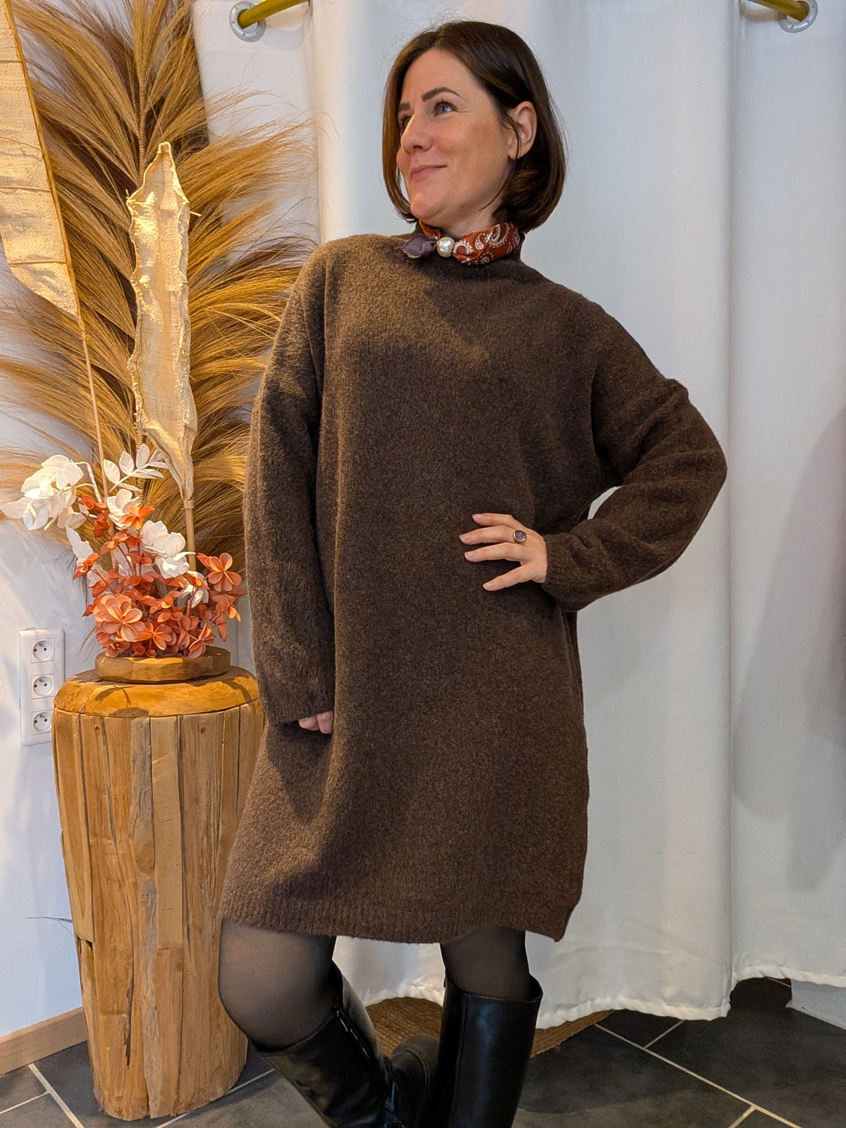Robe Pauline marron