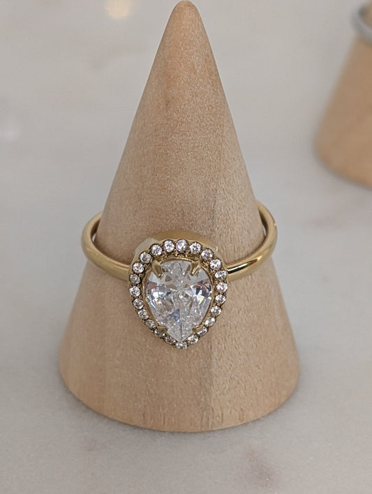 Bague - Diamante dorée