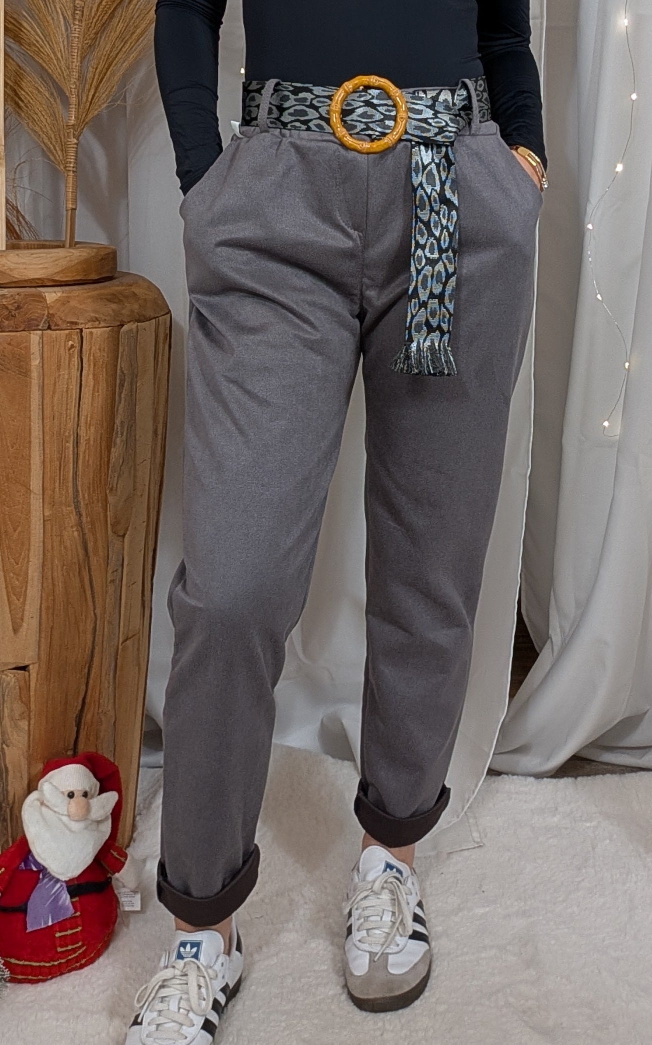 Pantalon en suédine gris