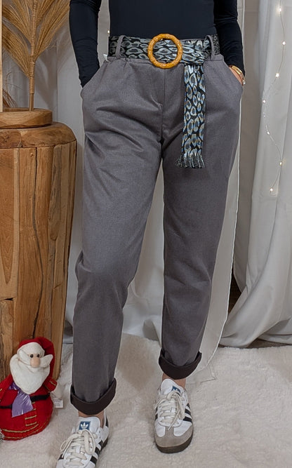 Pantalon en suédine gris