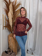 Sous pull dentelle bordeaux