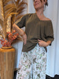 Tee-shirt oversize kaki Charlotte
