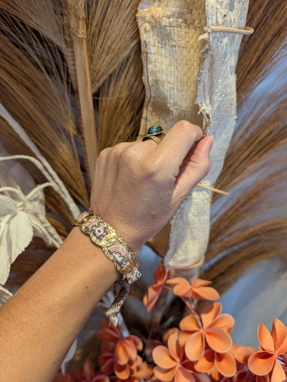 Bracelet tissu Bandana taupe