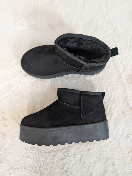 Bottines d'hiver fourrées à semelle plateforme