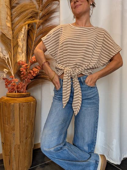 Tee-shirt rayé Diva Taupe