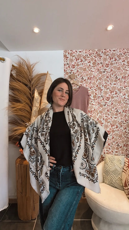 Foulard imprimé beige