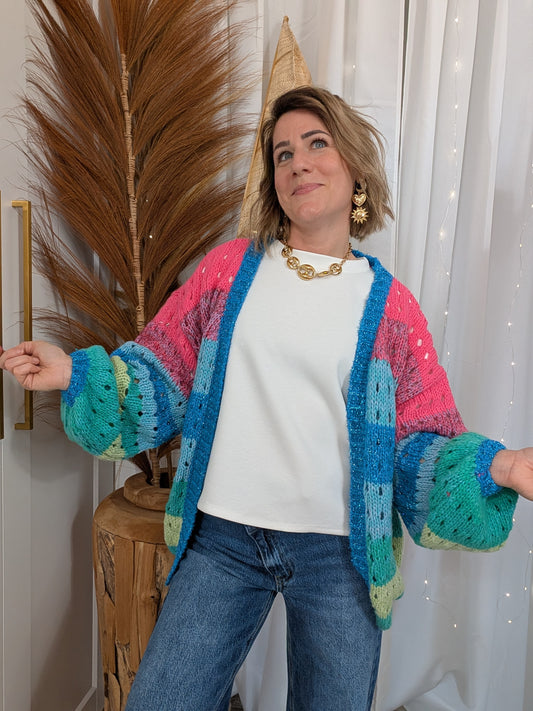 Gilet multicolore pailleté