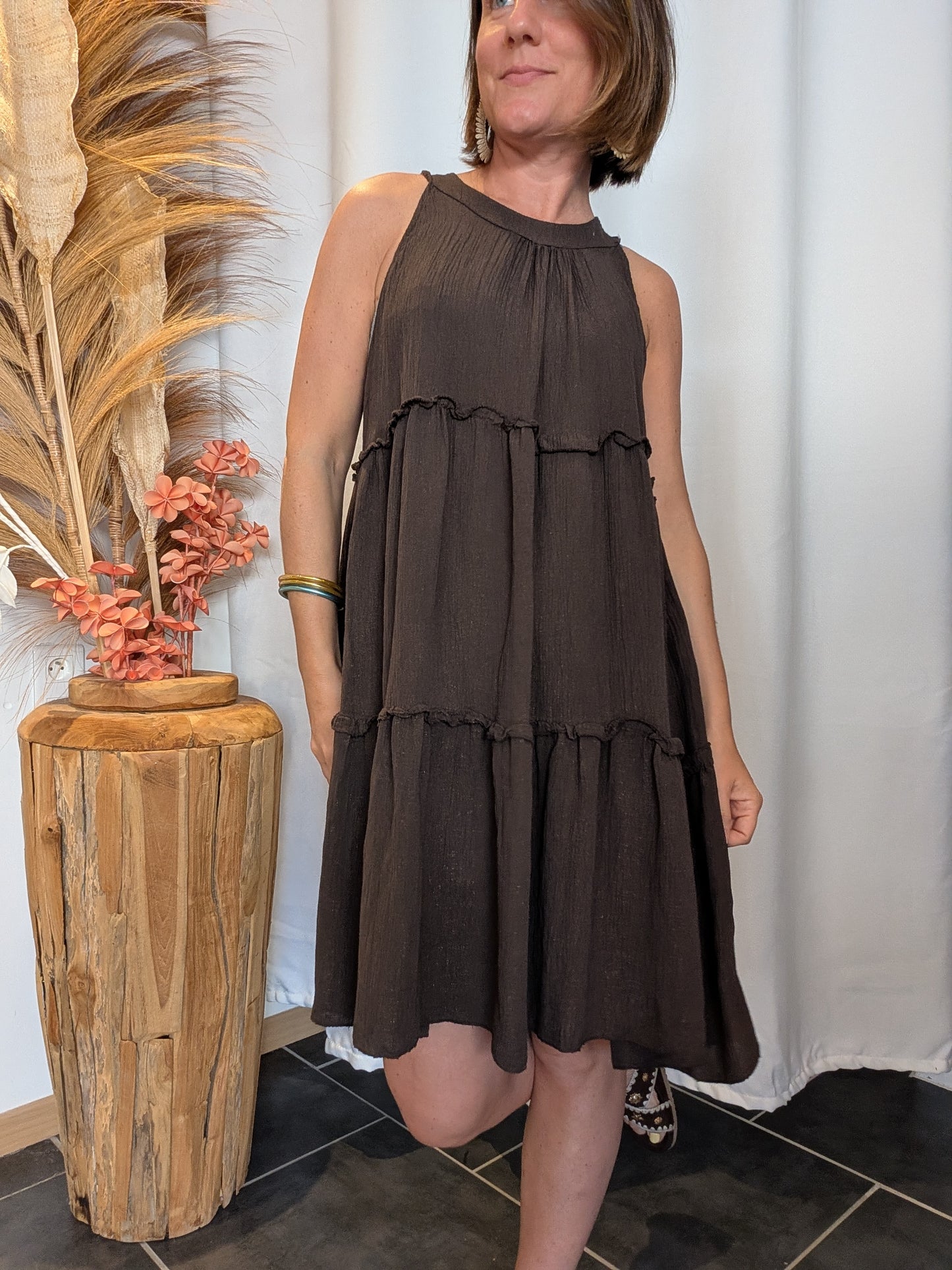 Robe Palma brun foncé