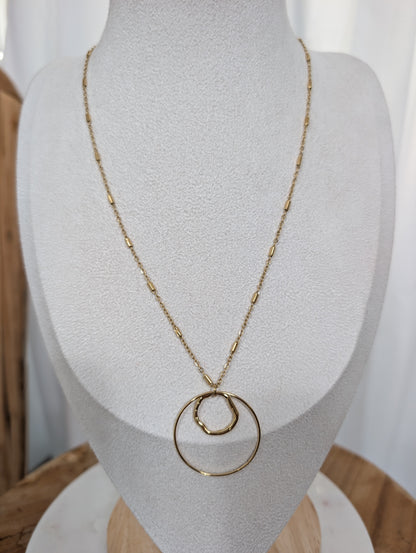 Collier double cercle en acier inoxydable
