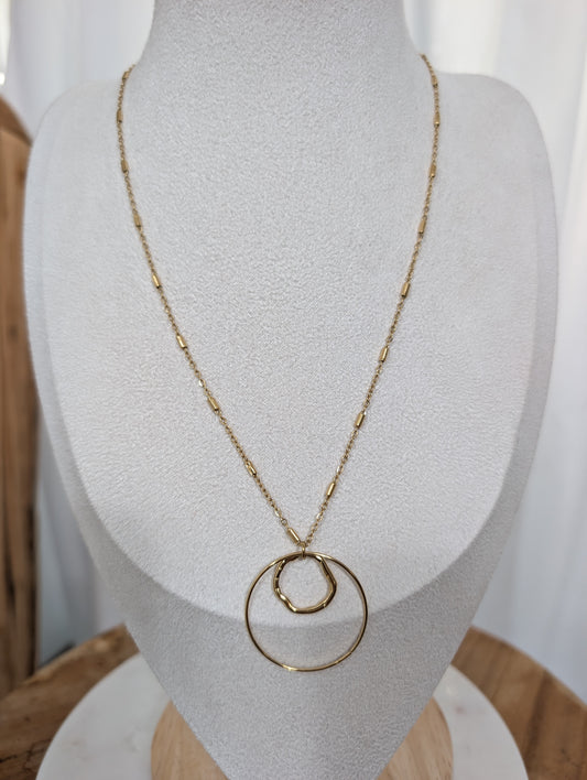 Collier double cercle en acier inoxydable
